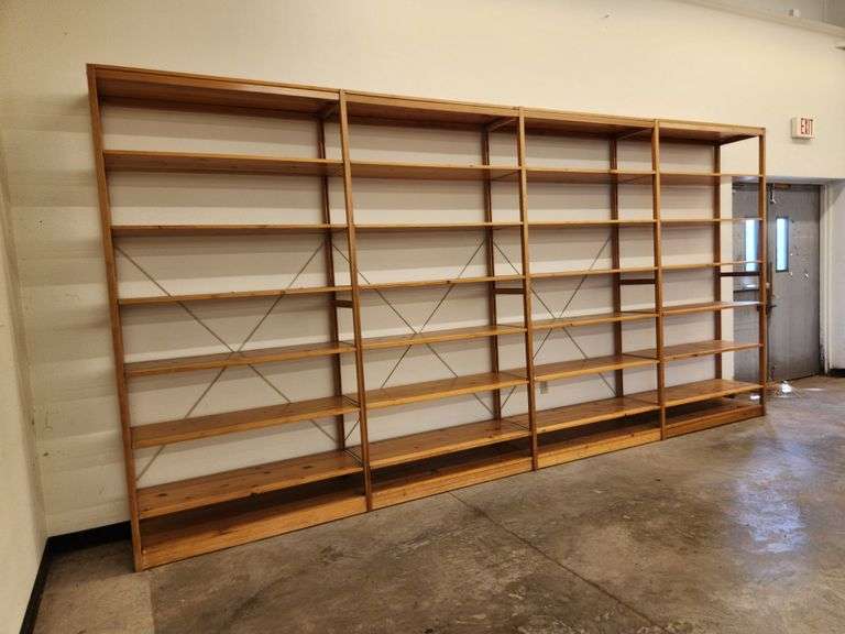 Bid is X 4 Sections Shelving Racks 49”X 18”