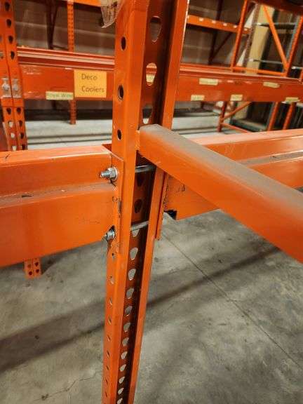 Bid x 2 – Pallet Rack Sections – 8' x 43" Uprights w/ 12' Crossbeams – Buyer Responsible for Removal