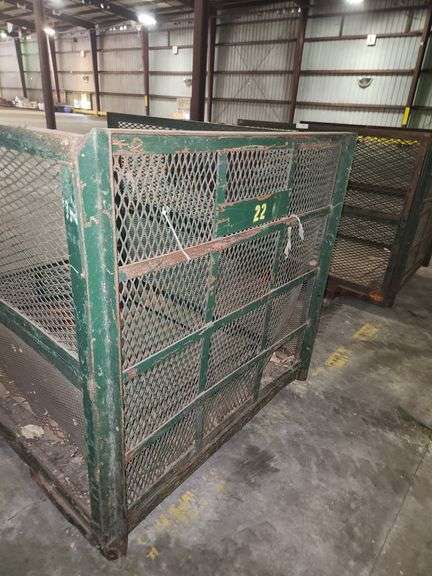 Heavy-Duty Industrial Steel Mesh Parts Cage – 52”W x 64”D x 54.5”H – Open Front – Stackable