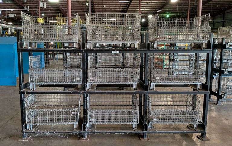 Industrial Shelving Rack   W/Cage Bins