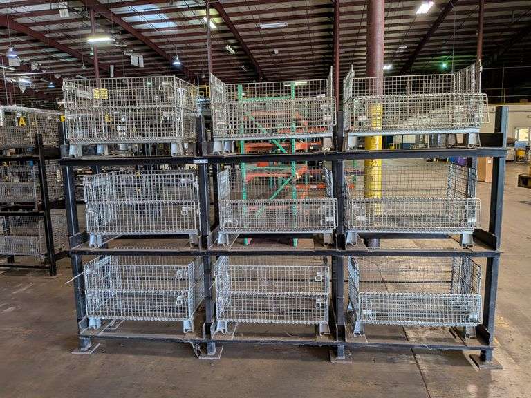 Industrial Shelving Rack   W/Cage Bins