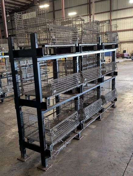 Industrial Shelving Rack   W/Cage Bins