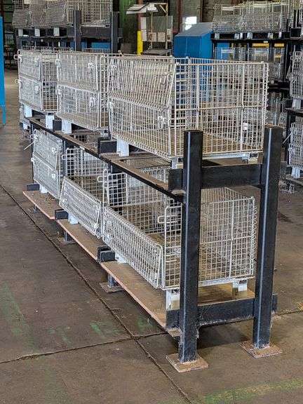 Industrial Shelving Rack   W/Cage Bins