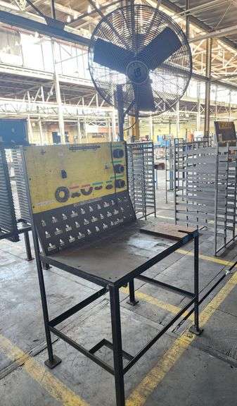 41" long Steel Worktable With Overhead Fan