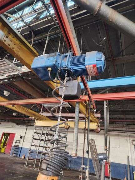 DEMAG Hanging Gantry Rail System w/ 550 lb Electric Hoist – 3 Beam Track Assembly Only