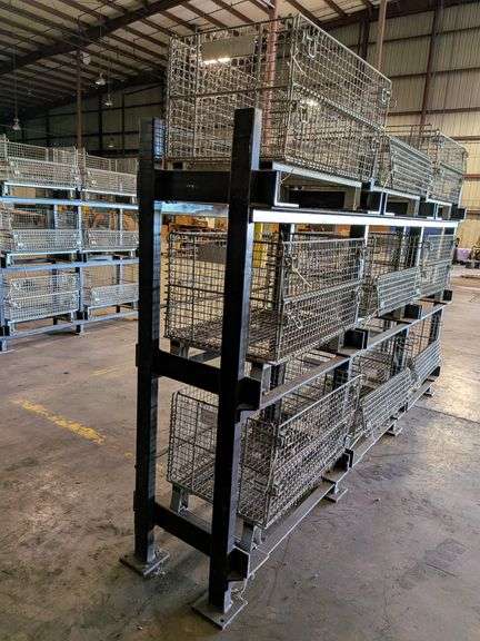 Industrial Shelving Rack   W/Cage Bins