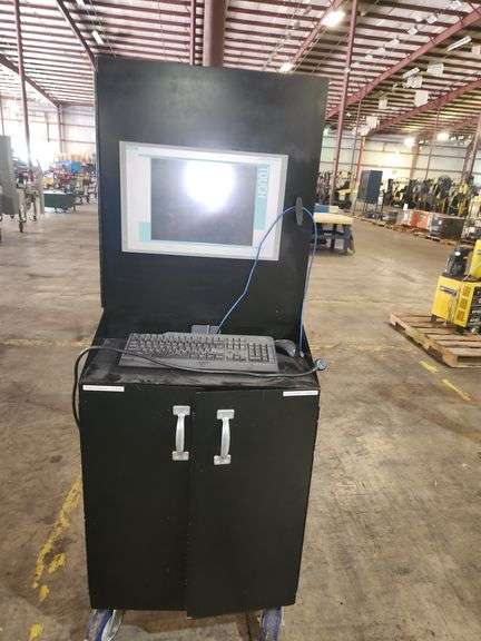 Industrial Shop Workstation Cabinet w/ HP Computer & Siemens Simatic Touch Panel