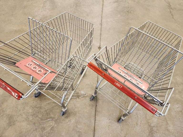 Bid x 2 Chrome Metal Shopping Carts From Libbey Shreveport Outlet Shopping Store