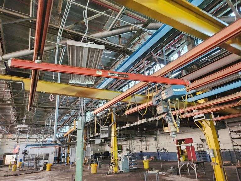 DEMAG Hanging Gantry Rail System w/ 550 lb Electric Hoist – 3 Beam Track Assembly Only