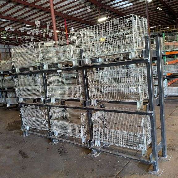 Industrial Shelving Rack   W/Cage Bins
