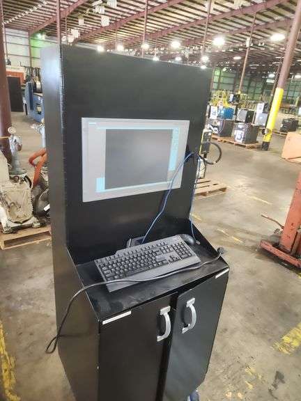Industrial Shop Workstation Cabinet w/ HP Computer & Siemens Simatic Touch Panel