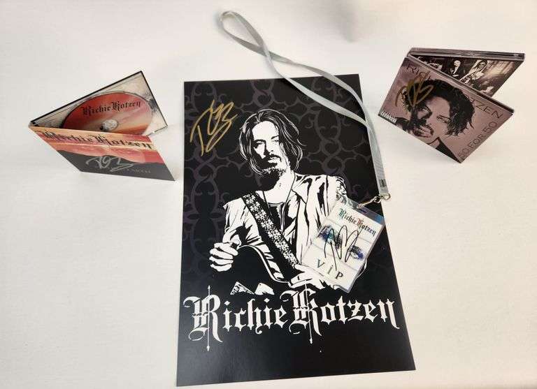 Richie Kotzen Fan Bundle – Signed Poster, Signed CDs, & VIP Badge