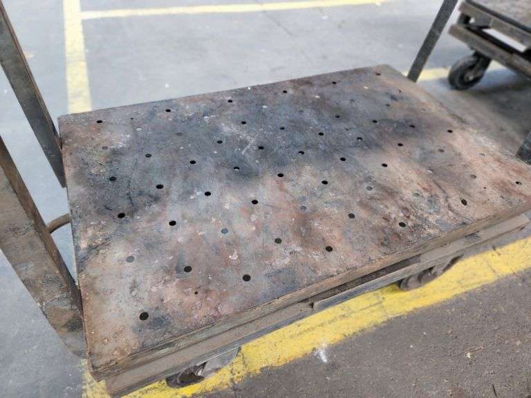 Original Libbey Factory Industrial Steel Cart