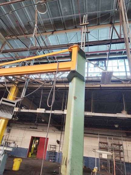 1/4 Ton Jib Crane w/ DEMAG Electric Hoist – Mounted – See Images
