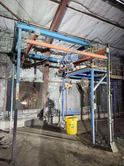 DEMAG Overhead Crane Hoist System – 550 LB Capacity – COMPLETE STRUCTURE INCLUDED