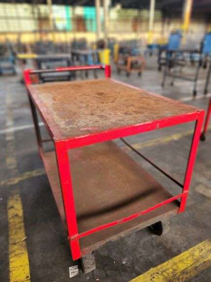 40” X 27” X 39”  Metal 2-Tier Rolling Carts