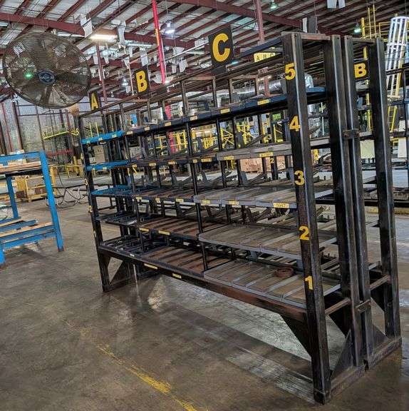 Industrial Parts Shelving Rack With Fan