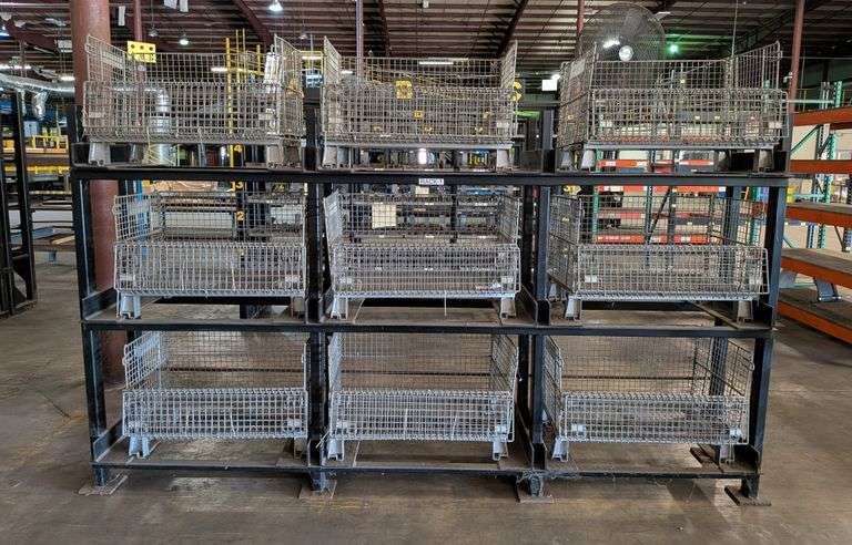 Industrial Shelving Rack   W/Cage Bins