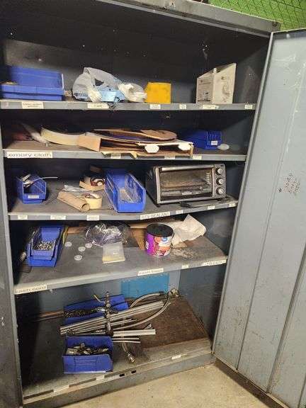 Metal Cabinet w Contents