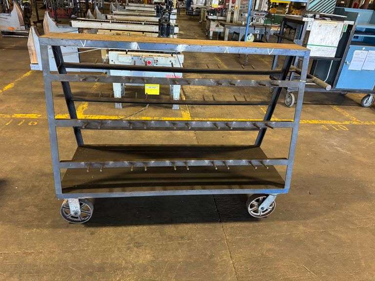 Heavy-Duty Industrial Steel Rod Rack on Casters – Shop Storage or Decor Statement Piece