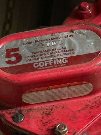 Coffing LHH 5 Ton Hoist - Hoist ONLY