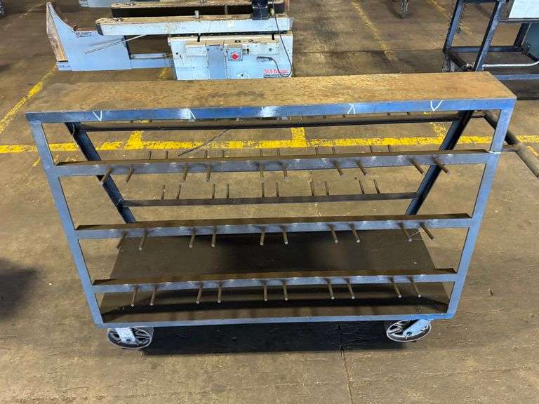 Heavy-Duty Industrial Steel Rod Rack on Casters – Shop Storage or Decor Statement Piece