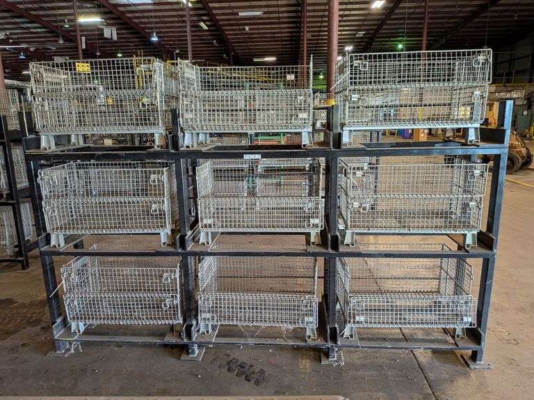 Industrial Shelving Rack   W/Cage Bins