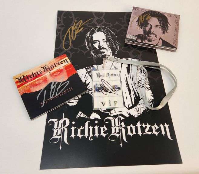 Richie Kotzen Fan Bundle – Signed Poster, Signed CDs, & VIP Badge