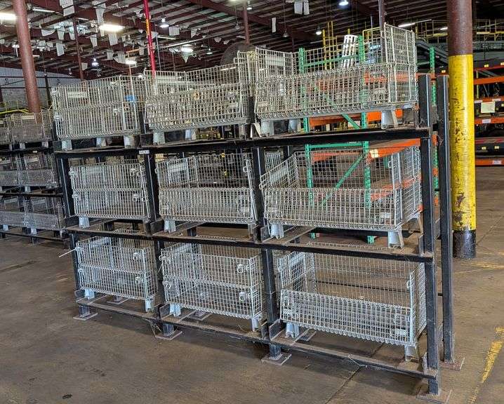 Industrial Shelving Rack   W/Cage Bins