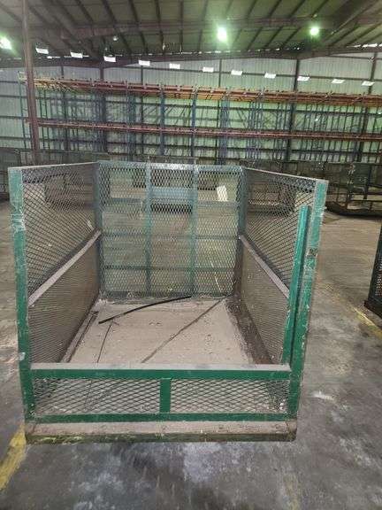 Heavy-Duty Industrial Steel Mesh Parts Cage – 52”W x 64”D x 54.5”H – Open Front – Stackable