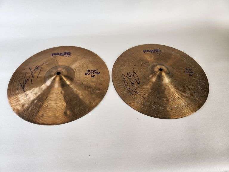 Signed 14” Paiste 400 Hi-Hat Cymbal Pair – Personally Used by Richie Kotzen