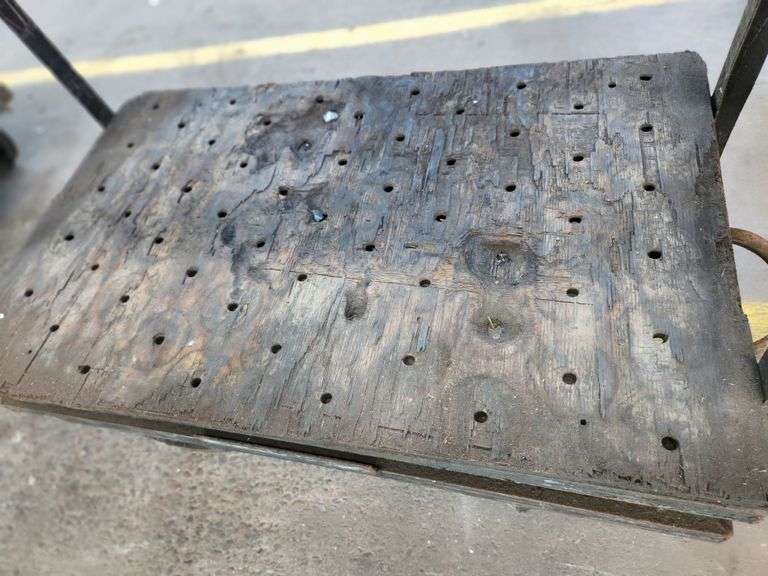 Original Libbey Factory Industrial Steel Cart