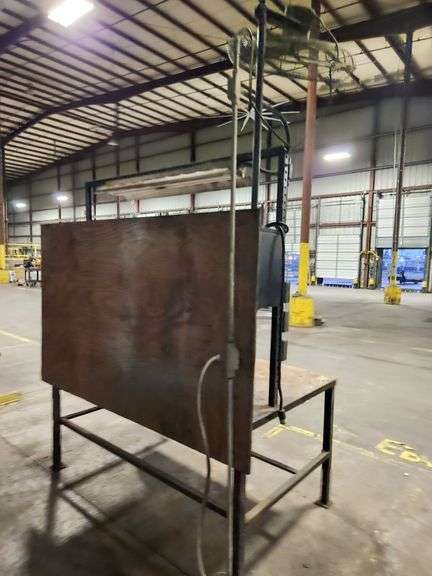 Heavy-Duty Steel Work Table  Overhead Light & Fan – 74" x 45" x 108" Tall
