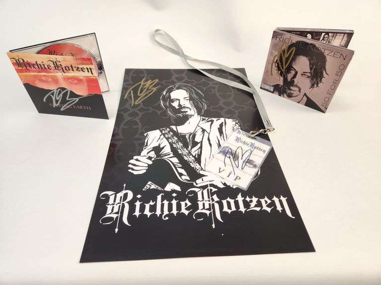 Richie Kotzen Fan Bundle – Signed Poster, Signed CDs, & VIP Badge