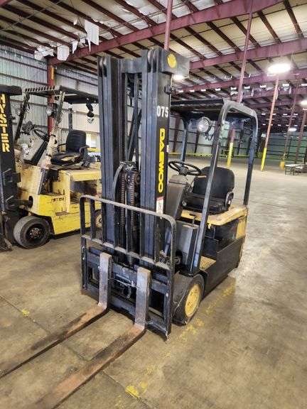DAEWOO 2,450 lb 3-Wheel Electric Forklift – Model BC15T – 189" Lift Height – NO BATTERY