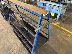 Heavy-Duty Industrial Steel Rod Rack on Casters – Shop Storage or Decor Statement Piece