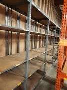 Metal Frame Shelving Strip – 9 Bay Run – 48"W x 24"D x 96"H – Buyer Responsible for Removal