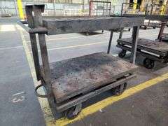 Original Libbey Factory Industrial Steel Cart