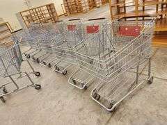 Bid x 7 Chrome Metal Shopping Carts From Libbey Shreveport Outlet Shopping Store