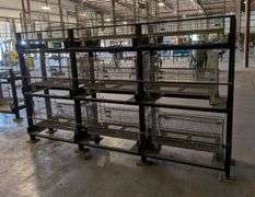 Industrial Shelving Rack   W/Cage Bins
