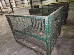 Heavy-Duty Industrial Steel Mesh Parts Cage – 52”W x 64”D x 54.5”H – Open Front – Stackable