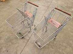 Bid x 2 Chrome Metal Shopping Carts From Libbey Shreveport Outlet Shopping Store