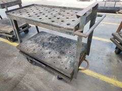 Original Libbey Factory Industrial Steel Cart