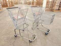 Bid x 2 Chrome Metal Shopping Carts From Libbey Shreveport Outlet Shopping Store