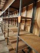Metal Frame Shelving Strip – 9 Bay Run – 48"W x 24"D x 96"H – Buyer Responsible for Removal