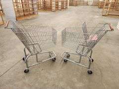 Bid x 2 Chrome Metal Shopping Carts From Libbey Shreveport Outlet Shopping Store