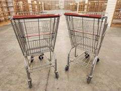 Bid x 2 Chrome Metal Shopping Carts From Libbey Shreveport Outlet Shopping Store