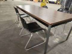 Breakroom Table with 4 Chairs – 89" x 36" x 24.5" Tall