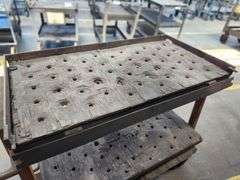 Original Libbey Factory Industrial Steel Cart