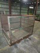 Heavy-Duty Industrial Steel Mesh Parts Cage – 52”W x 64”D x 54.5”H – Open Front – Stackable